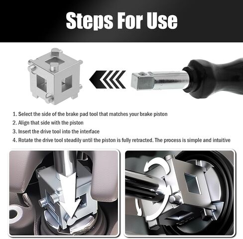 Cube Brake Caliper Compression Tool Driven by 3/8" Tool,6-face Car Rear Brake Caliper Tools for Returning Brakes Pistons,Sturdy Disc Brakes Calipers Piston Compressor Tools in Kuwait