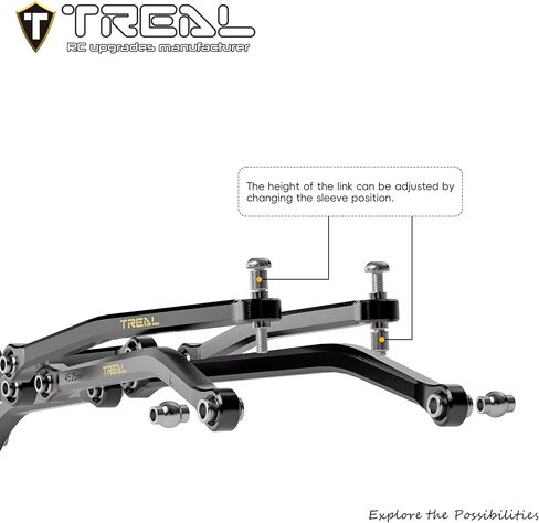 Treal Brass High Clearance Chassis Links(8P) Set for Axial SCX30 in Kuwait