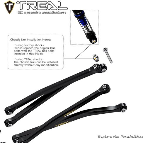 Treal Brass High Clearance Chassis Links(8P) Set for Axial SCX30 in Kuwait