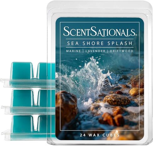 Scentsationals Scented Wax Fragrance Melts - Seashore Splash - Wax Cubes Pack, Home Warmer Tart, Electric Wickless Candle Bar Air Freshener, Spa Aroma Decor Gift - 2.5 oz (4-Pack) in Saudi Arabia