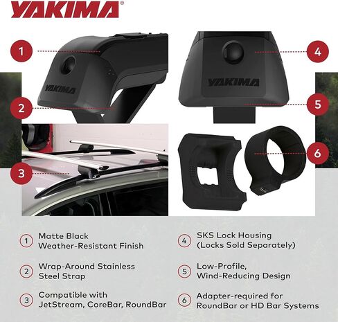 Yakima 4 Pack Roof Rack Towers, Rooftop Rail Accessories for Extended Cargo Capacity, Compatible w/Vehicles w/Raised Side Rails, Timberline Towers in Kuwait