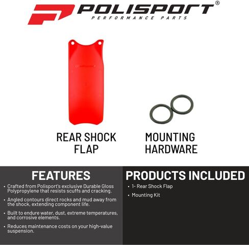 دراجات نارية Polisport Motocross (MX) غطاء صدمات خلفي لهوندا CRF450R/RX (2021-2024) وCRF250R/RX (2022-2024) دراجات ترابية - متانة فائقة لدراجات موتوكروس - أحمر in Kuwait