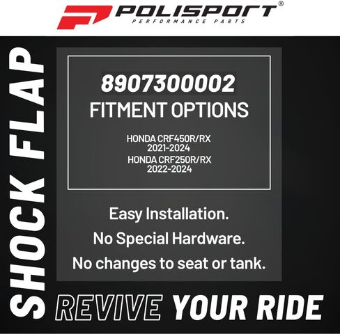 دراجات نارية Polisport Motocross (MX) غطاء صدمات خلفي لهوندا CRF450R/RX (2021-2024) وCRF250R/RX (2022-2024) دراجات ترابية - متانة فائقة لدراجات موتوكروس - أحمر in Kuwait