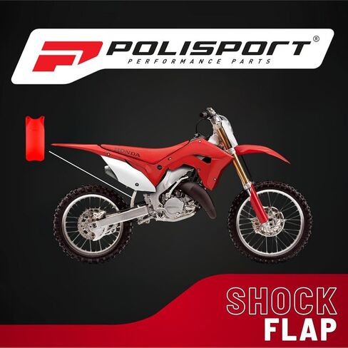 دراجات نارية Polisport Motocross (MX) غطاء صدمات خلفي لهوندا CRF450R/RX (2021-2024) وCRF250R/RX (2022-2024) دراجات ترابية - متانة فائقة لدراجات موتوكروس - أحمر in Kuwait