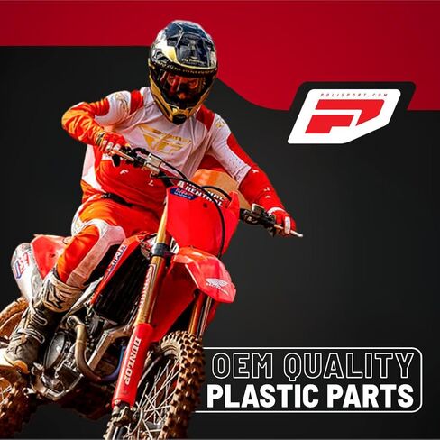 دراجات نارية Polisport Motocross (MX) غطاء صدمات خلفي لهوندا CRF450R/RX (2021-2024) وCRF250R/RX (2022-2024) دراجات ترابية - متانة فائقة لدراجات موتوكروس - أحمر in Kuwait