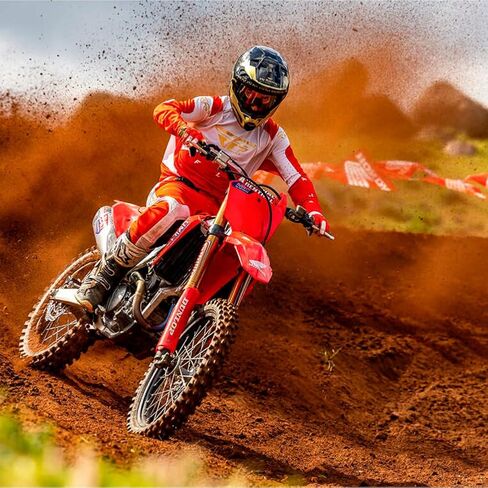 دراجات نارية Polisport Motocross (MX) غطاء صدمات خلفي لهوندا CRF450R/RX (2021-2024) وCRF250R/RX (2022-2024) دراجات ترابية - متانة فائقة لدراجات موتوكروس - أحمر in Kuwait