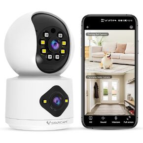 VSTARCAM 1296P Wide-Angle One Lens Wireless Indoor Cameras for Home Security, Color Night Vision, Motion Detection, Two-Way Audio in Saudi Arabia