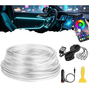 DIBMS APP Controlled 5-in-1 RGB 16 Million Color Options Interior Car LED Strip Lights, 236 inches Fiber Optic Ambient Lighting Kit with Music Mode, Universal Fit for Cars, Trucks, SUV Dashboard in Saudi Arabia