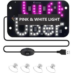 Car LED Light Sign with USB Plug and Suction Cups: Dual-Color for Improved Visibility in Rain, Fog, or Night in Kuwait