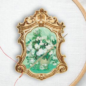 مغناطيس Kalaxy47 Needle Minder - تصميم حصري للوردة البيضاء، ختم ذهبي، مغناطيس قوي كبير 2.4 بوصة للخياطة المتقاطعة، والتطريز، والخياطة، ومغناطيس الثلاجة، وآمن للحرفيين، (الوردة البيضاء) in Kuwait