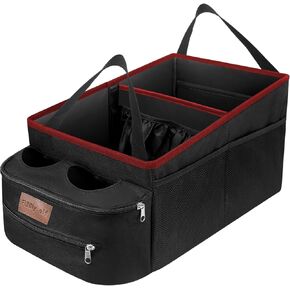 FUNNy elf Passenger Seat Organizer, Collapsible Car Storage with Partitions & 4 Cup Holders for Front or Back Seat in Saudi Arabia