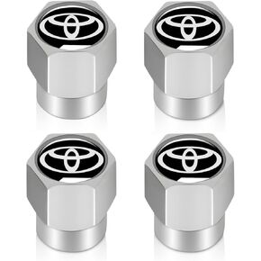 غطاء أغطية جذع صمام الإطارات مناسب لأغطية هواء عجلة السيارة المعدنية Toyota، أغطية جذعية صمام السيارات ملحقات 4 عبوات فضية in Kuwait