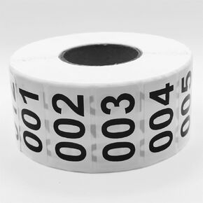 Continuous Numbered Label, 4 x 2 cm self-Adhesive Vinyl Stock Number Sticker (001-500) in Kuwait