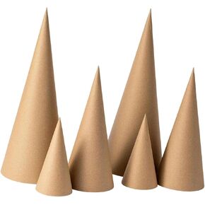 6 Pieces Paper Mache Cones, Christmas Tree Decoration, Crafts, DIY Cardboard Cones for Scrapbooking, Halloween Decorations, 15cm in Kuwait