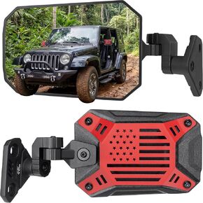 أبواب المرايا الجانبية JOYTUTUS Red Wrangler معطلة متوافقة مع 1997-2018 Wrangler TJ JK JK غير محدود، رؤية أوسع لا اهتزاز وتمايل، تصميم منفصل للطرق الوعرة (لا يناسب الأبواب) in Kuwait