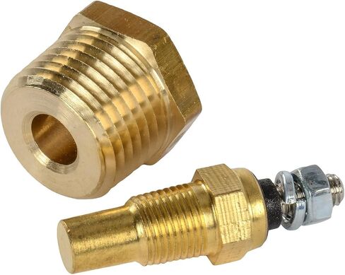JEGS Replacement Temperature Sending Unit | For JEGS Brand LED Transmission & Water Temperature Gauges | Made In USA | 1 Per Package | 1/8in. -27 NPT Thread | Includes 1/2 in.-20 NPT Reducer Bushing in Kuwait