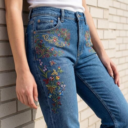 Lekgavd Water Soluble Embroidery Patterns, Stick and Stitch Embroidery Transfer Patterns, Flower Embroidery Stickers for Clothes Bags Hats Home Textiles Sewing Craft for Women in Kuwait