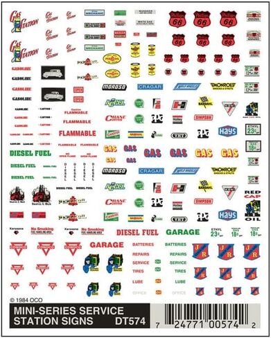 Woodland Scenics Dry Transfer Decals Mini Series Service Station Signs in Kuwait
