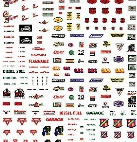 Woodland Scenics Dry Transfer Decals Mini Series Service Station Signs in Kuwait