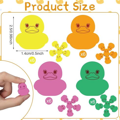 24 Pack Duck Erasers Tiny Duck Animal Eraser Pencil Top Rubber Desk Pets for Classroom Prizes, Game Reward, Back to School Supplies, Goodie Bag Stuffers, Party Favors in Kuwait