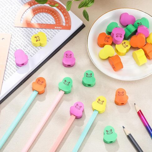 24 Pack Duck Erasers Tiny Duck Animal Eraser Pencil Top Rubber Desk Pets for Classroom Prizes, Game Reward, Back to School Supplies, Goodie Bag Stuffers, Party Favors in Kuwait