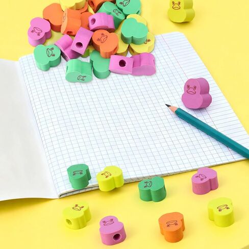 24 Pack Duck Erasers Tiny Duck Animal Eraser Pencil Top Rubber Desk Pets for Classroom Prizes, Game Reward, Back to School Supplies, Goodie Bag Stuffers, Party Favors in Kuwait