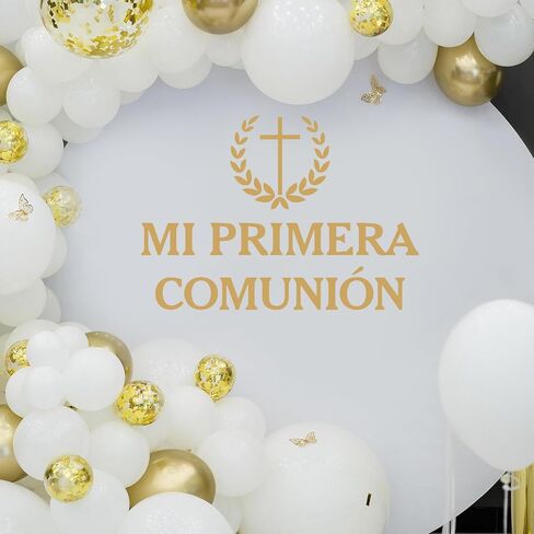 Mi Primera Comunión Vinyl Decal for Religious Baby Shower Backdrop First Communion Wall Sticker Baby Baptism Party Decorations in Kuwait