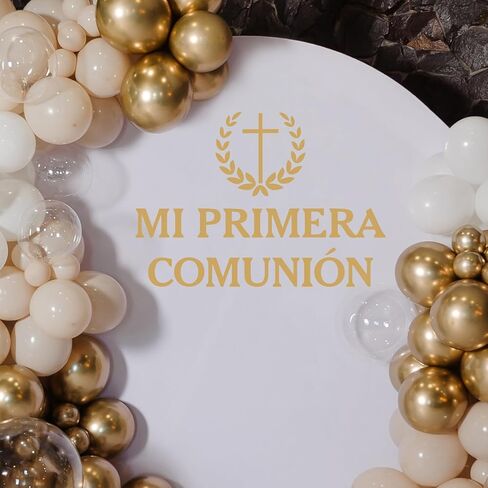 Mi Primera Comunión Vinyl Decal for Religious Baby Shower Backdrop First Communion Wall Sticker Baby Baptism Party Decorations in Kuwait