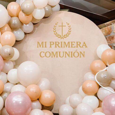 Mi Primera Comunión Vinyl Decal for Religious Baby Shower Backdrop First Communion Wall Sticker Baby Baptism Party Decorations in Kuwait