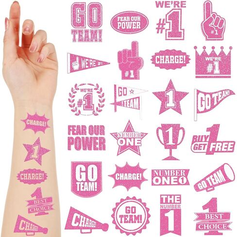 Landhoow 240 Pcs Silver Team Spirit Tattoos Temporary Glitter Go Team Tattoos School Field Day Camp Spirit Day Accessories Football Cheer Stickers for Pep Rally Supplies Color Accessories in Saudi Arabia