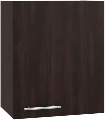 Wall Cabinet with 1 Door and 2 Shelves, Dark Walnut in Kuwait
