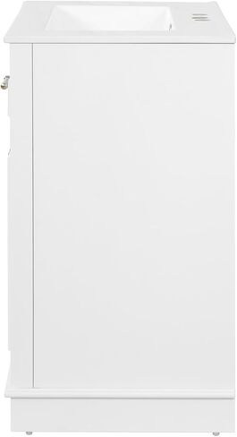 24" Bathroom Vanity with Integrated Ceramic Sink, Bathroom Cabinet with 2 Doors, 1 Tip-Out Drawer, Single Sink Bathroom Vanity for Small and Medium Restroom, White in Kuwait