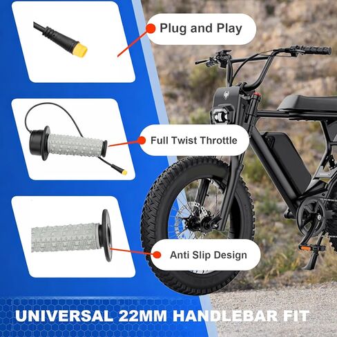 صمام خانق كامل ملتوي متوافق مع Macfox، HappyRun، Freego، التوصيل والتشغيل Ebike Full Throttle 3 Pin، خانق 12V-72V مع قابس مقاوم للماء IP76 in Kuwait