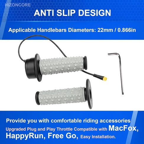 صمام خانق كامل ملتوي متوافق مع Macfox، HappyRun، Freego، التوصيل والتشغيل Ebike Full Throttle 3 Pin، خانق 12V-72V مع قابس مقاوم للماء IP76 in Kuwait