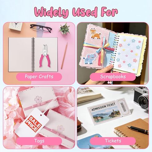 Single Hole Punch Set, 2 Pcs 1/4&1/8 Inch Hole Puncher Single with Soft Grip Handle, One Punch with Scrap Container, 8 Sheets Capacity, Fun Punch for Paper Crafts, Scrapbooks, Tags, Tickets in Kuwait