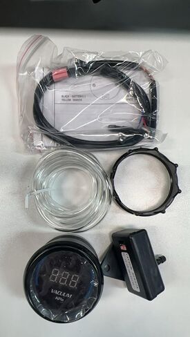 Digital Vacuum Gauge Kit 52mm Blue LED Display Precision Monitoring Universal for Cars SUVs Trucks 12V Vehicles with Built in Sensor and T Fitting in Kuwait