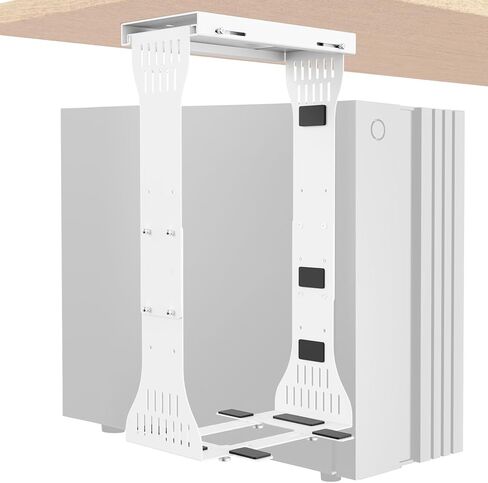 KEEGH Heavy Duty Under Desk PC Mount Adjustable Under Desk Computer Mount Supports Up to 90 lbs PC Mount with Secure Locking for Standing Desk, Black in Kuwait