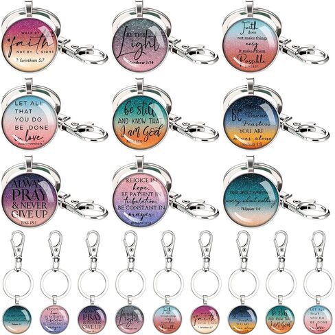Fumete 9 Pcs Christian Keychain Bulk Bible Verse Religious Keychain Scripture Quote Inspirational Gifts Supplies for Mother's Father's Day Women Men in Saudi Arabia