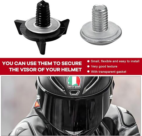 8 PCS Motorcycle Helmet Screws, Anti-Loosening Dirt Bike Helmet Visor Replacement Bolts with Washers, Universal Visor Hardware Kit for Securing Motocross Dirt Bike Helmets in Kuwait