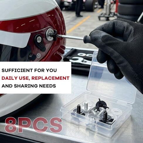 8 PCS Motorcycle Helmet Screws, Anti-Loosening Dirt Bike Helmet Visor Replacement Bolts with Washers, Universal Visor Hardware Kit for Securing Motocross Dirt Bike Helmets in Kuwait