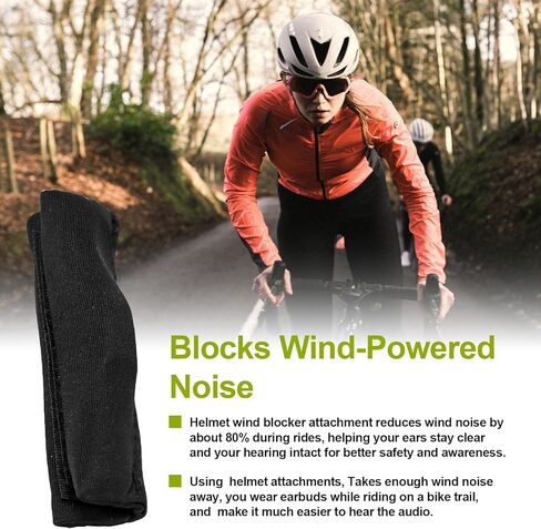 Cycling Wind Noise Reducer Helmet Attachment, Wind Noise Blocker for Noise Reduction in Biking, Universal Helmet Wind Noise Reducer Fit for Cyclists Mountain Bikers, Bike Helmet Accessories 2 Pack in Kuwait