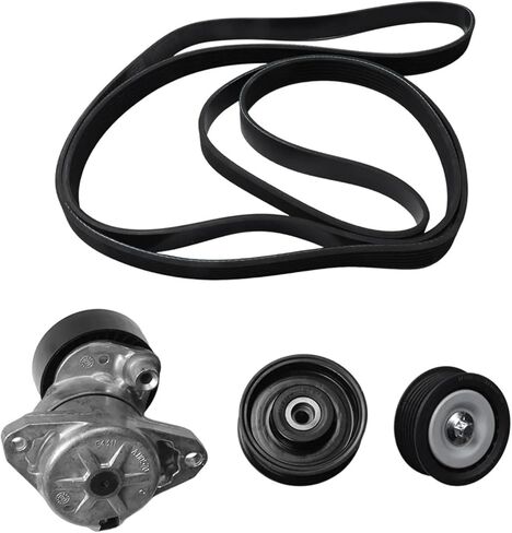 Engine Drive Belt Tensioner Assembly & 2 Idler Pulleys & Belt Compatible For Benz M272 M273 2722000270+1419+1019+6PK2400 in Kuwait