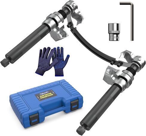 CARVALAX Coil Spring Compressor Tool, 2pcs Automotive Spring Compressor Set with Extendable Safety Bracket, 2670LB Heavy Duty Macpherson Strut Spring Compression Set for Car Truck ATV UTV in Kuwait