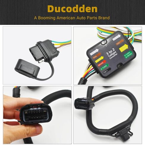 56420 4-Way Flat Trailer Wiring Harness Compatible with Hyundai Santa Fe 2019-2023, Santa Cruz 2022-2024, Palisade 2020-2023 & Kia Telluride 2020-2022, Carnival 2022-2024 Connector Towing Wiring Kit in Kuwait