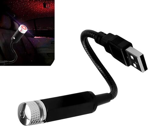 1PC USB Star Projector Night Light for Car Interior, Portable Adjustable Starry Night Light, Universal for Most Car Ceiling, Bedroom, Wall, Party (Purple) in Kuwait