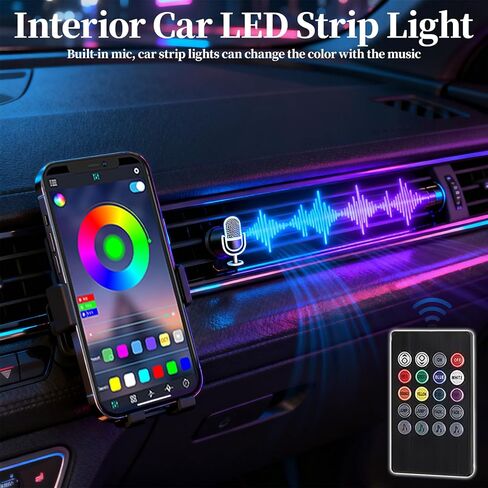 DIBMS APP التحكم 5 في 1 RGB 16 مليون لون خيارات أضواء شريط LED الداخلية للسيارة، مجموعة إضاءة محيطة من الألياف الضوئية 236 بوصة مع وضع الموسيقى، تناسب عالمي للسيارات والشاحنات ولوحة قيادة سيارات الدفع الرباعي in Kuwait