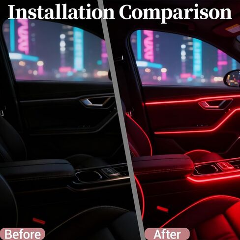 DIBMS APP التحكم 5 في 1 RGB 16 مليون لون خيارات أضواء شريط LED الداخلية للسيارة، مجموعة إضاءة محيطة من الألياف الضوئية 236 بوصة مع وضع الموسيقى، تناسب عالمي للسيارات والشاحنات ولوحة قيادة سيارات الدفع الرباعي in Kuwait
