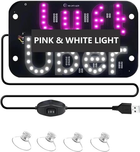 لافتة إضاءة LED للسيارة مع قابس USB وأكواب شفط: لون مزدوج لتحسين الرؤية في المطر أو الضباب أو الليل in Kuwait