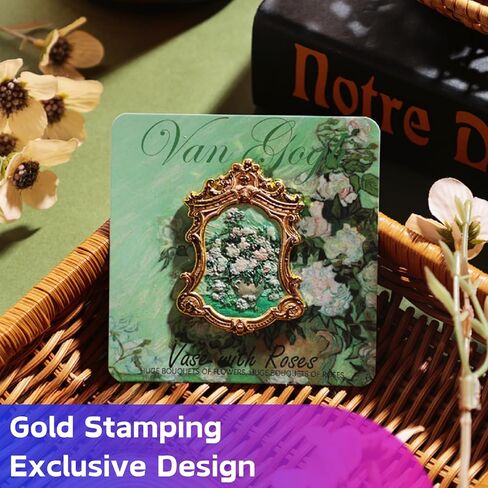 Kalaxy47 Needle Minder Magnet - Exclusive The White Rose Design, Gold Stamping, 2.4" Large Powerful Magnet for Cross Stitch, Embroidery, Sewing，Fridge Magnet，Safe for Crafters， (The White Rose) in Kuwait