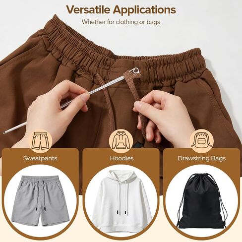 Luxify 3 Pack Elastic Drawstring Threader Tool, Easy Drawstring Replacement for Fits Sweatpants, Hoodies & Pants in Kuwait